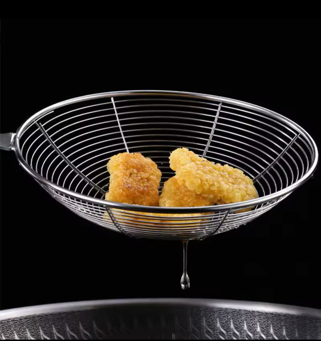 Fry Strainer With Wooden Handle, Stainless Steel Fry Strainer, Skimmer With Wood Handle, Fry Items Spatula Fry Strainer With Wooden Handle, Stainless Steel Fry Strainer, Skimmer With Wood Handle, Fry Items Spatula